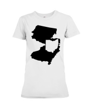 MAP OHIO IN NEW JERSEY Premium Fit Ladies Tee tile