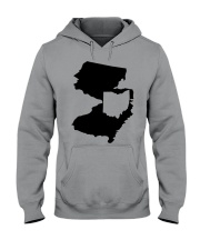 MAP OHIO IN NEW JERSEY Hooded Sweatshirt front