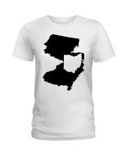 MAP OHIO IN NEW JERSEY Ladies T-Shirt tile
