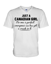 Canadian Girl - No One Is Perfect V-Neck T-Shirt tile