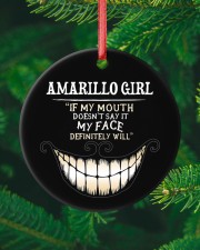 If My Mouth Amarillo Girl Circle ornament - single (porcelain) custom-circle-ornament-single-porcelain-lifestyle-10