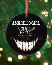 If My Mouth Amarillo Girl Circle ornament - single (porcelain) custom-circle-ornament-single-porcelain-lifestyle-11