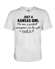 Kansas Girl - No One Is Perfect V-Neck T-Shirt tile