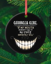 If My Mouth Georgia Girl Circle ornament - single (porcelain) custom-circle-ornament-single-porcelain-lifestyle-10