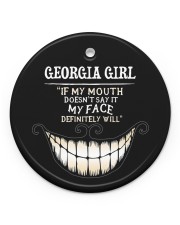 If My Mouth Georgia Girl Circle ornament - single (porcelain) front