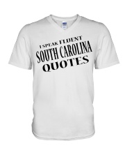 I Speak Fluent South Carolina Quotes V-Neck T-Shirt tile