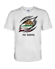 Flag California My Roots V-Neck T-Shirt tile