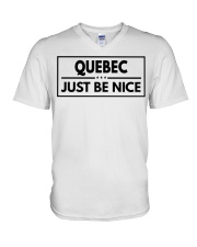 Quebec Just Be Nice V-Neck T-Shirt tile