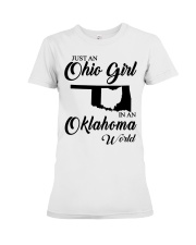 OHIO GIRL IN OKLAHOMA Premium Fit Ladies Tee tile