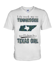 Texas Girl Life Took Me To Tennessee V-Neck T-Shirt tile