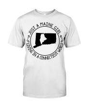 MAINE GIRL LIVING IN CONNECTICUT Classic T-Shirt tile