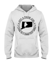 MAINE GIRL LIVING IN CONNECTICUT Hooded Sweatshirt tile