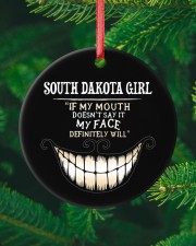 If My Mouth South Dakota Girl Circle ornament - single (porcelain) custom-circle-ornament-single-porcelain-lifestyle-10
