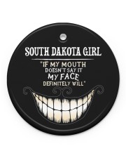 If My Mouth South Dakota Girl Circle ornament - single (porcelain) front