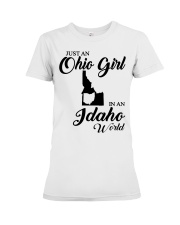 OHIO GIRL IN IDAHO Premium Fit Ladies Tee tile