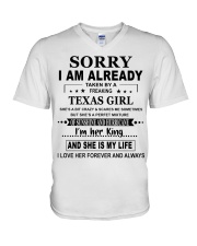 Taken By A Freaking - Texas Girl V-Neck T-Shirt tile