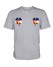 Colorado Flag - Four Leaf Clover V-Neck T-Shirt tile