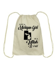 MICHIGAN GIRL IN UTAH Drawstring Bag tile