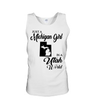 MICHIGAN GIRL IN UTAH Unisex Tank tile