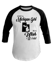 MICHIGAN GIRL IN UTAH Baseball Tee tile