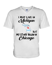 Began In Chicago - Live In Michigan V-Neck T-Shirt tile