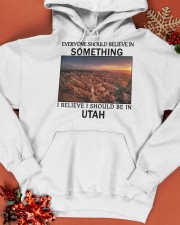 Should Be In Utah Hooded Sweatshirt apparel-hooded-sweatshirt-lifestyle-front-65