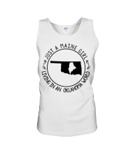 MAINE GIRL LIVING IN OKLAHOMA Unisex Tank tile