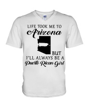 LIFE TOOK ME TO ARIZONA BE A PUERTO RICAN GIRL V-Neck T-Shirt tile