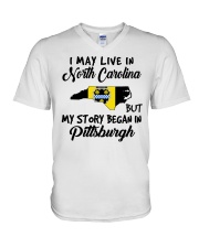 Began In Pittsburgh - Live In North Carolina V-Neck T-Shirt tile