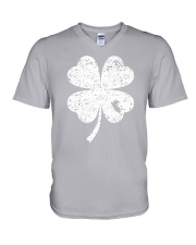 Peru Map - Four Leaf Clover V-Neck T-Shirt tile