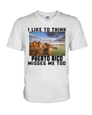 Puerto Rico Misses Me Too V-Neck T-Shirt tile