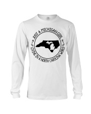 MICHIGAN GIRL LIVING IN NORTH CAROLINA Long Sleeve Tee tile