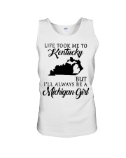 LIFE TOOK TO KENTUCKY BE A MICHIGAN GIRL Unisex Tank tile