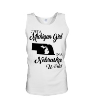 MICHIGAN GIRL IN NEBRASKA Unisex Tank tile