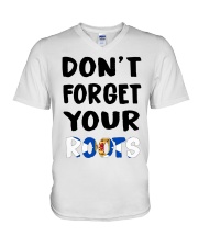 Nova Scotia Flag Don't Forget Your Roots V-Neck T-Shirt tile