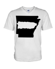 MAP PUERTO RICO IN ARKANSAS V-Neck T-Shirt tile