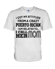 PUERTO RICAN I CALL HER MOM V-Neck T-Shirt tile
