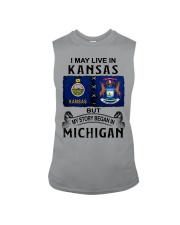 Began In Michigan - May Live In Kansas Sleeveless Tee tile