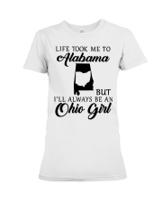 OHIO GIRL LIFE TOOK ME TO ALABAMA Premium Fit Ladies Tee tile