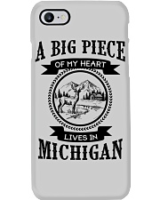 A piece of my heart lives in Michigan Phone Case tile