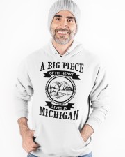 A piece of my heart lives in Michigan Hooded Sweatshirt apparel-hooded-sweatshirt-lifestyle-front-82
