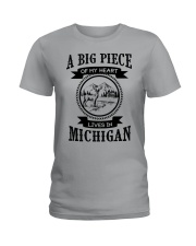 A piece of my heart lives in Michigan Ladies T-Shirt tile