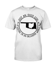 OHIO GIRL LIVING IN OKLAHOMA Classic T-Shirt tile