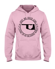 OHIO GIRL LIVING IN OKLAHOMA Hooded Sweatshirt front