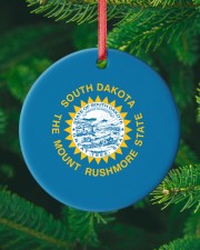 Flag South Dakota Circle ornament - single (porcelain) custom-circle-ornament-single-porcelain-lifestyle-10