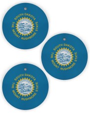 Flag South Dakota Circle Ornament (Wood tile