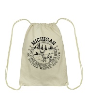 Michigan that place forever in your heart Drawstring Bag tile
