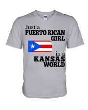PUERTO RICAN GIRL IN KANSAS V-Neck T-Shirt tile