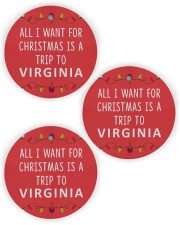 A Trip To Virginia Circle Ornament (Wood tile