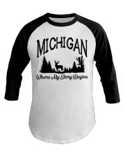 Michigan where my story begins Baseball Tee tile